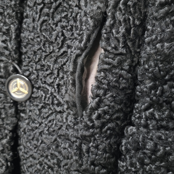 Vintage Persian Lamb Fur Coat with Mink Fur Collar Size M Luxury Perfect Conditi - Picture 10 of 17